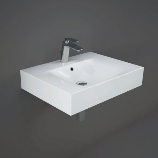 RAK Des Wall Hung Basin 610mm Wide - 1 Tap Hole