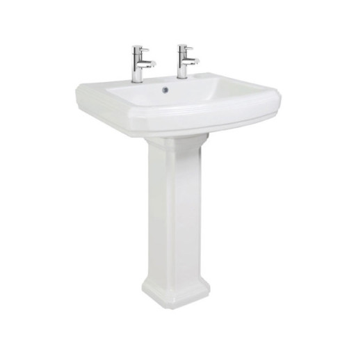 Tailored Tenby Traditional 2 Tap Hole Basin and Pedestal