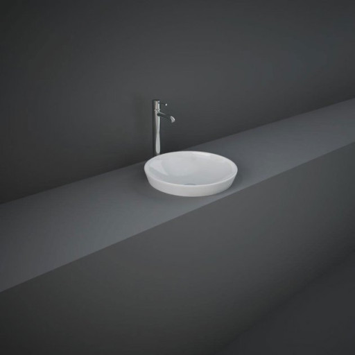 RAK Variant Round Drop-In Wash Basin 360 Wide 0 Tap Hole - Alpine White