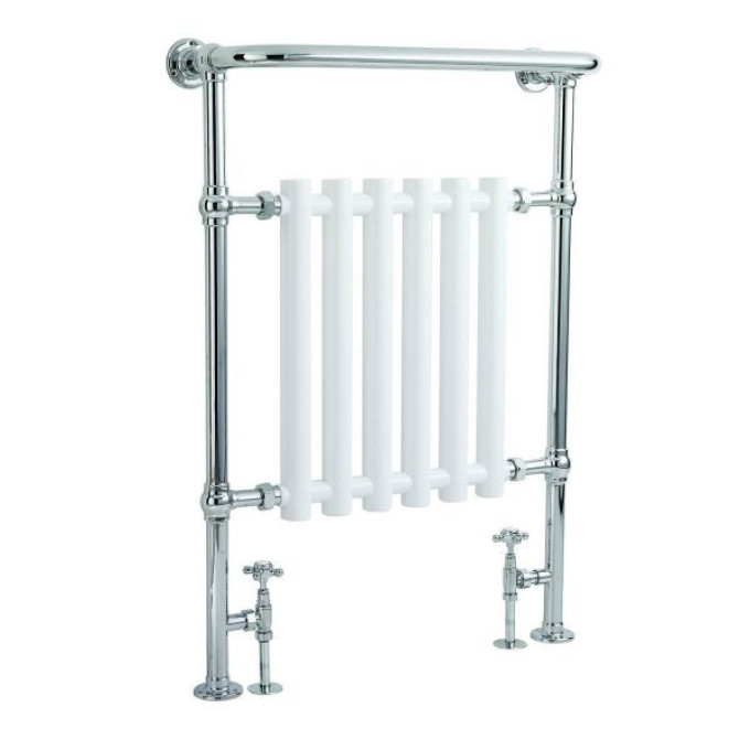 Frontline Holborn Empire Traditional Chrome & White Steel Towel Radiator 963x673mm