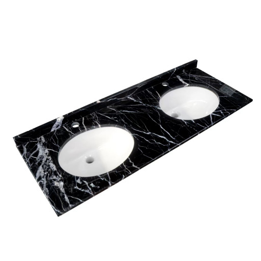 Washington 1200 Black Marble Countertop inc Basin, 1TH