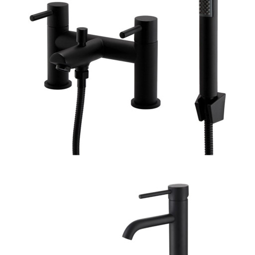 Kartell Kosmo Black Mono Basin Mixer & Bath Shower Mixer