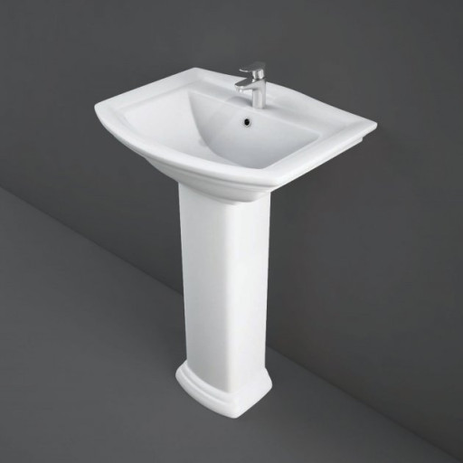 RAK Washington Basin and Full Pedestal 560mm Wide - 1 Tap Hole