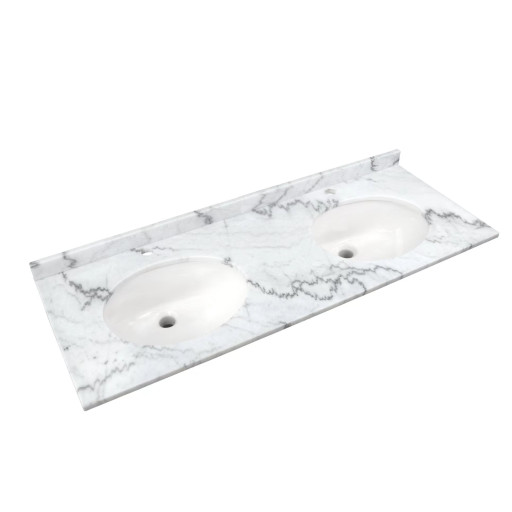 Washington 1200 White Marble Countertop inc Basin, 1TH