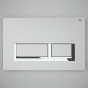 RAK Ecofix Polished Chrome Surrounding Rectangular Dual Flush Plate - White