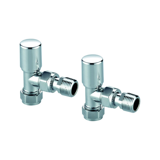 Modern Towel Rail Valves Angled (Pair)