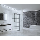 Aquaglass Velar 1000mm Black Horizontal Framed Walk-In Front Panel.