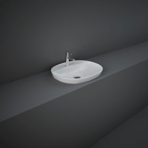 RAK Variant Oval Drop-In Wash Basin 500mm Wide 1 Tap Hole - Alpine White