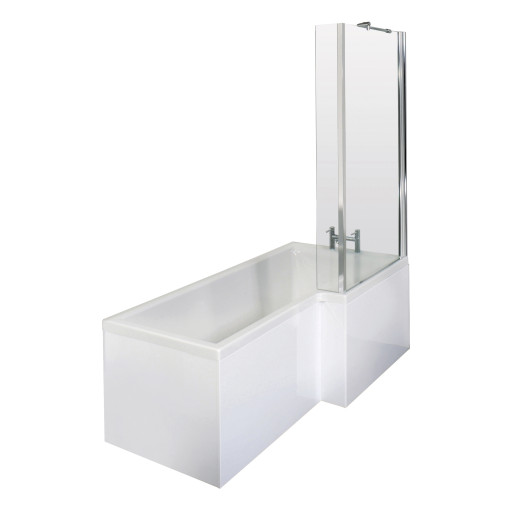 1500mm Right Hand Square Shower Bath Set