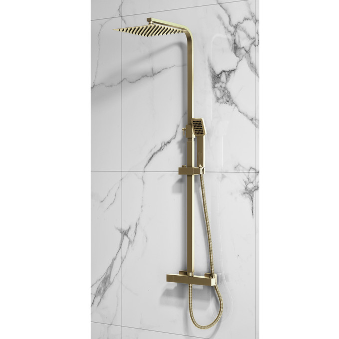 Square Brass Rainfall Shower System