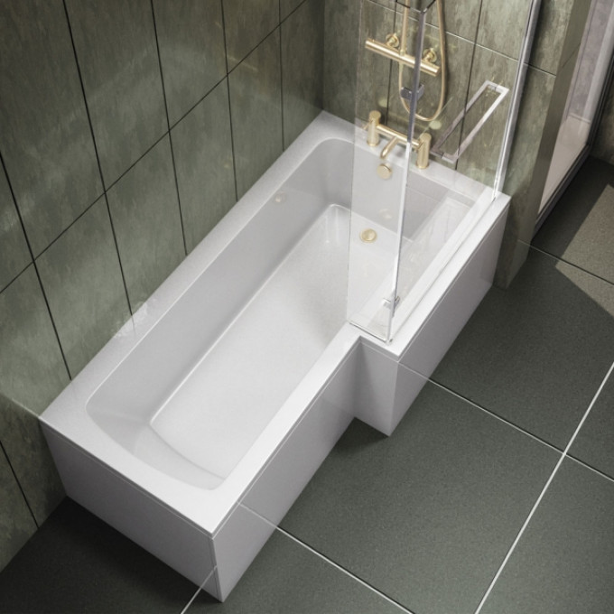 1700mm L shaped Shower Bath.