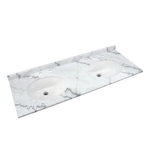 Washington 1200 White Marble Countertop inc Basin, 3TH