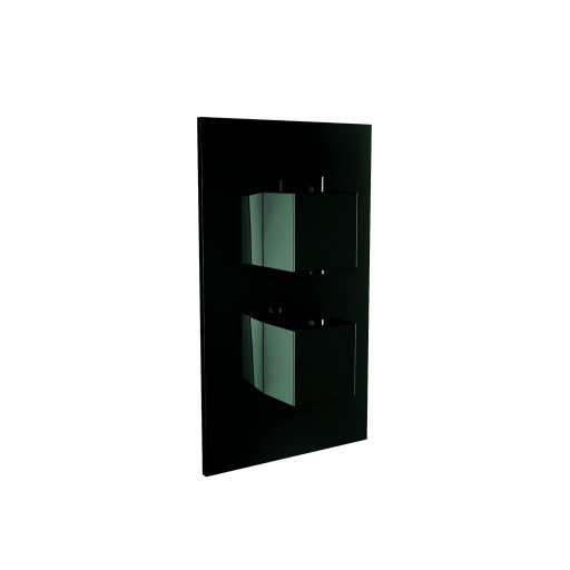 Black  Square Handled Dual Concealed Shower Valve