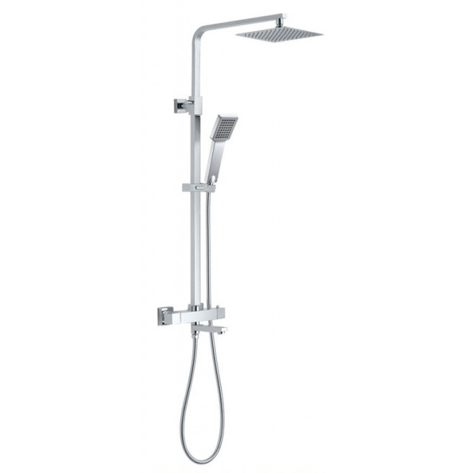 Tailored Plumb Chrome Essentials Square Shower kit with Bath Filler