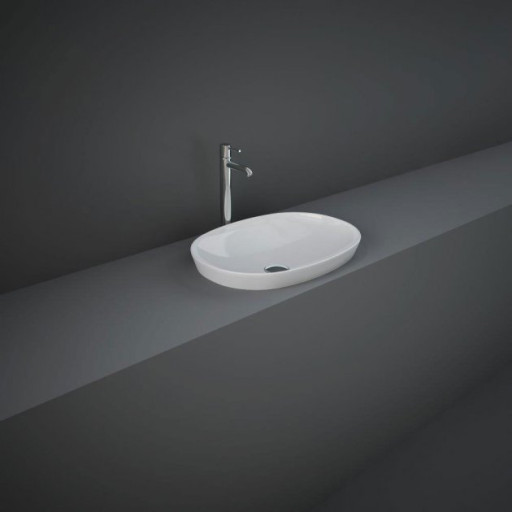 RAK Variant Oval Drop-In Wash Basin 500mm Wide 0 Tap Hole - Alpine White