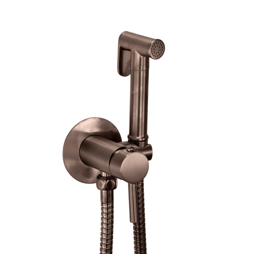 Douche Handset, Flexi, Holder and Outlet Elbow Brushed Bronze