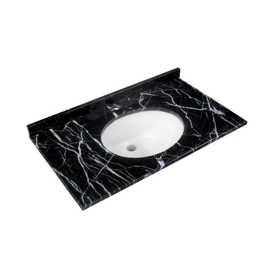 Washington 800 Black Marble Countertop inc Basin, 1TH