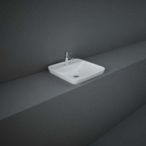 RAK Variant Square Drop-In Wash Basin 420mm Wide 1 Tap Hole - Alpine White