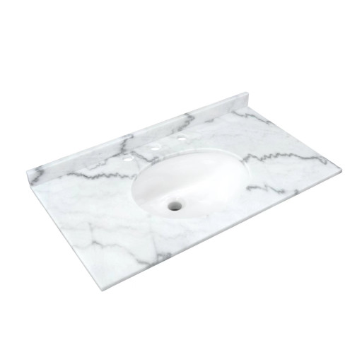 Washington 800 White Marble Countertop inc Basin, 3TH