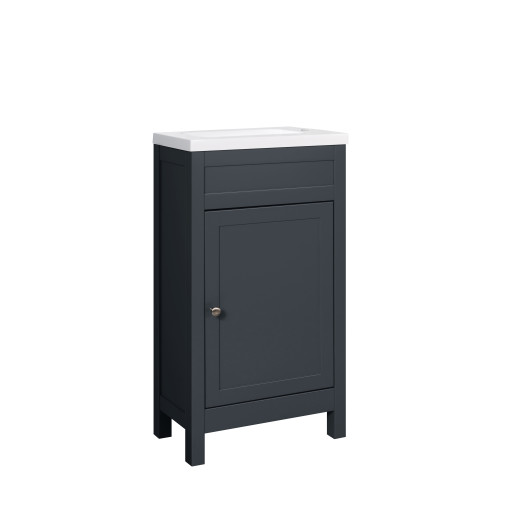 Turin Cloak Room Vanity Unit & Ceramic Basin - Shadow Grey