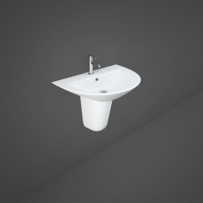 RAK Morning Basin With Semi Pedestal - 1 Tap Hole - White