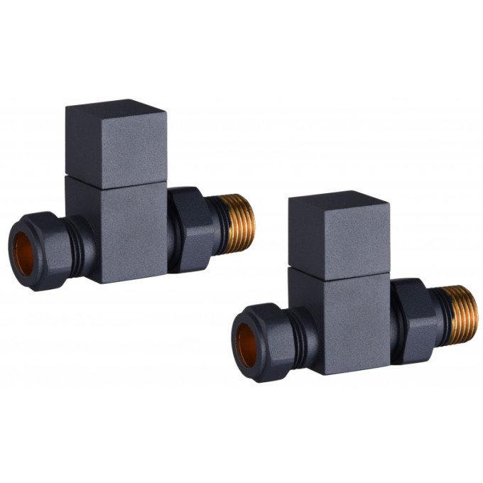 Tailored Anthracite Cubic Straight Radiator Valves