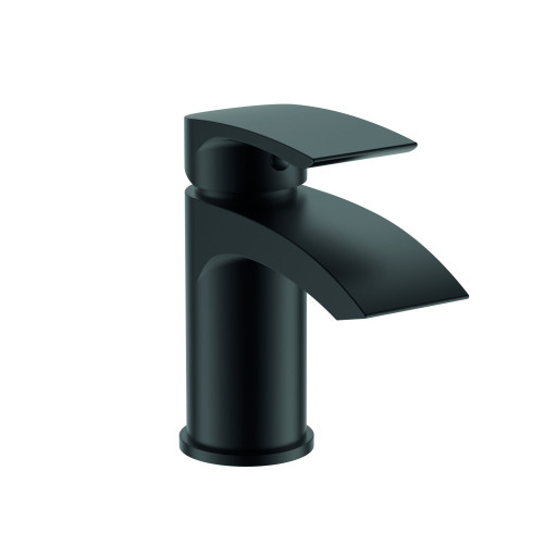 Curve Mono Basin Mixer with Clicker Waste in Black