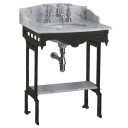 Burlington Sarah - White Carrara Marble, Black Aluminium Wash Stand.