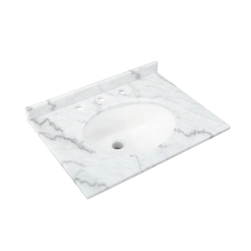 Washington 600 White Marble Countertop inc Basin, 3TH