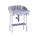 Burlington Sarah - White Carrara Marble, White Aluminium Wash Stand.