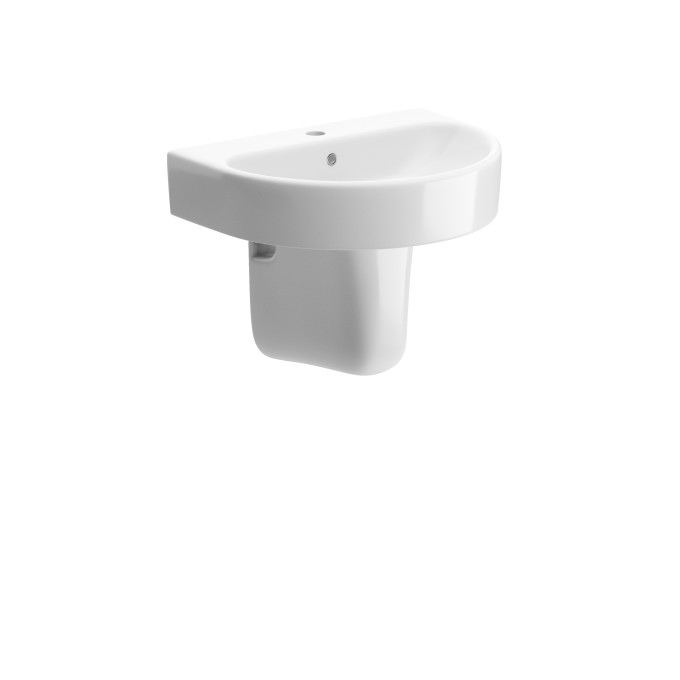 Toscana 555x430mm 1TH Basin & Semi Pedestal