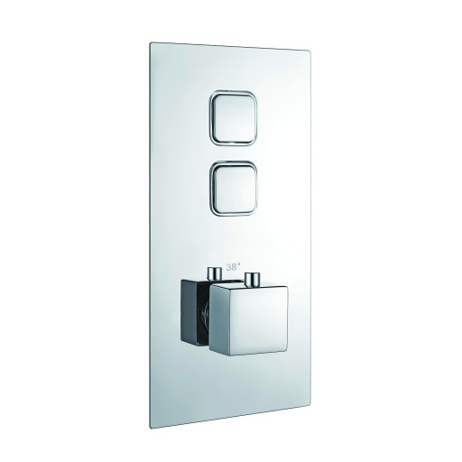 Square double outlet push button valve