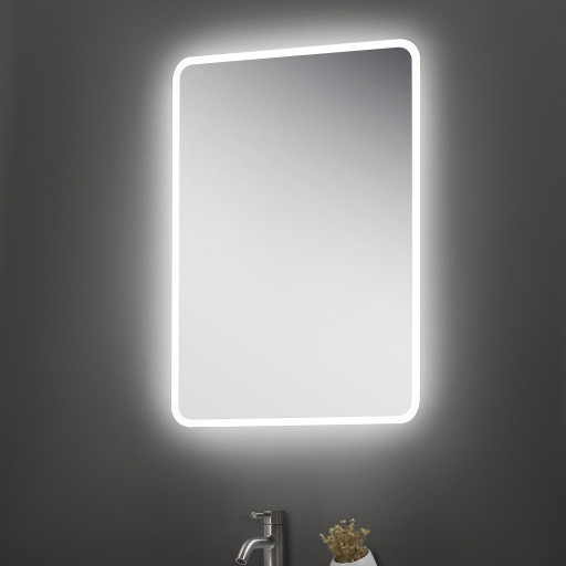 Willow Slimline LED Touch Mirror w. Demist, Bluetooth & Shaver Point.