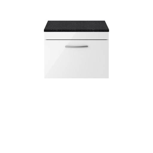 600mm Wall Hung Vanity With Sparkling Black Worktop