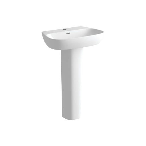 Milan 600x400mm 1TH Basin & Full Pedestal