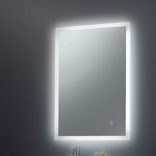 Alfie Square Mirror LED Edge W. Demist & Shaver Point, Bluetooth & USB Charger