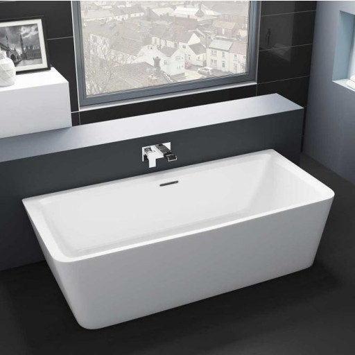 Synergy Kilmory 1800mm Modern Square Back To Wall Bath