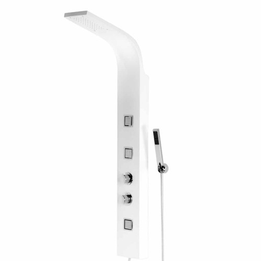 Aluba White Thermostatic Shower Panel.