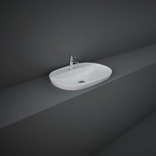 RAK Variant Oval Drop-In Wash Basin 600mm Wide 1 Tap Hole - Alpine White