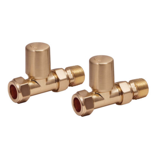 Designer Towel Rail Valves Straight