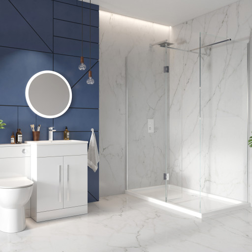 8mm Wetroom Glass with 275mm Deflector Panel