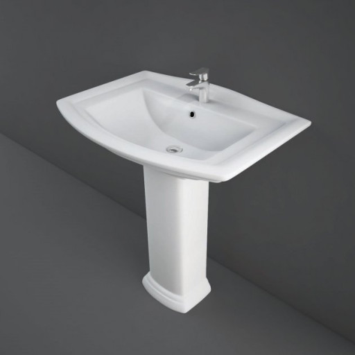 RAK Washington Basin and Full Pedestal 750mm Wide - 1 Tap Hole