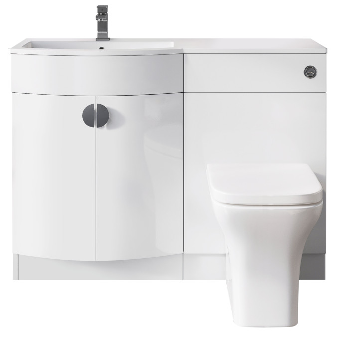 P Shape WC Unit White