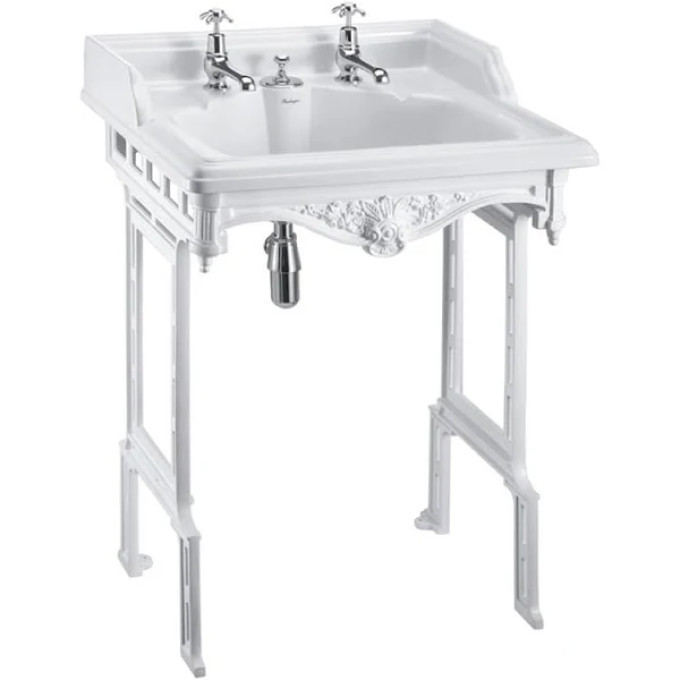 Burlington Classic 65cm Basin with White Aluminium Wash Stand