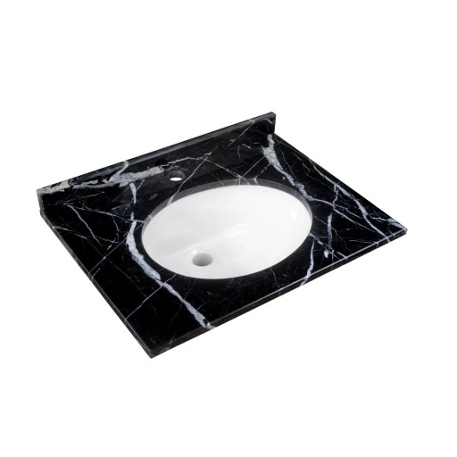 Washington 600 Black Marble Countertop inc Basin, 1TH