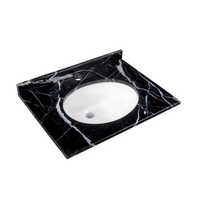 Washington 600 Black Marble Countertop inc Basin, 1TH