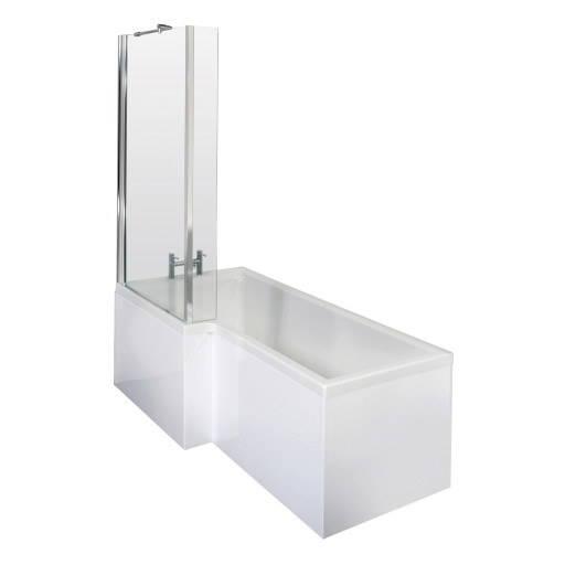 1500mm Left Hand Square Shower Bath Set