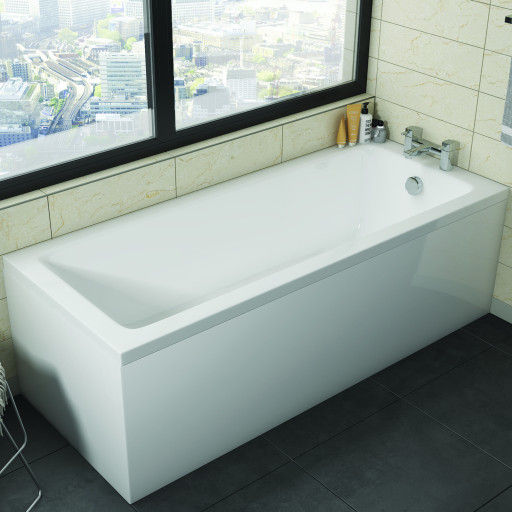 White Gloss Waterproof Bath Panel 1700mm