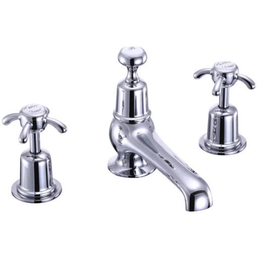 Burlington Anglesey 3 Tap Hole Basin Mixer with Pop Up Waste