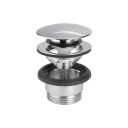 Vema Unslotted Basin Push Button Waste - Chrome